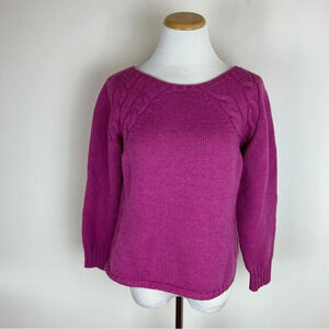 Louisa Spagnoli Vintage Made in Italy 100% Wool Cable Knit Chunky Sweater Size L